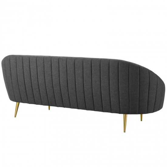 Sublime Vertical Curve Back Fabric Sofa