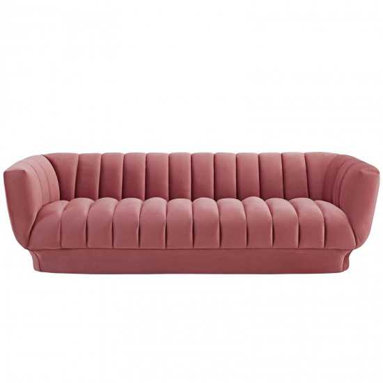 Entertain Vertical Channel Tufted Performance Velvet Sofa