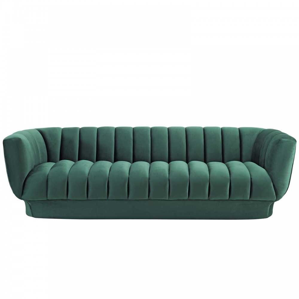 Entertain Vertical Channel Tufted Performance Velvet Sofa Entertain Vertical Channel Tufted Performance Velvet Sofa