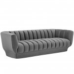 Entertain Vertical Channel Tufted Performance Velvet Sofa