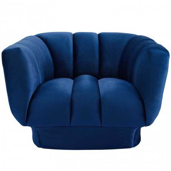 Entertain Vertical Channel Tufted Performance Velvet Armchair