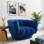 Entertain Vertical Channel Tufted Performance Velvet Armchair