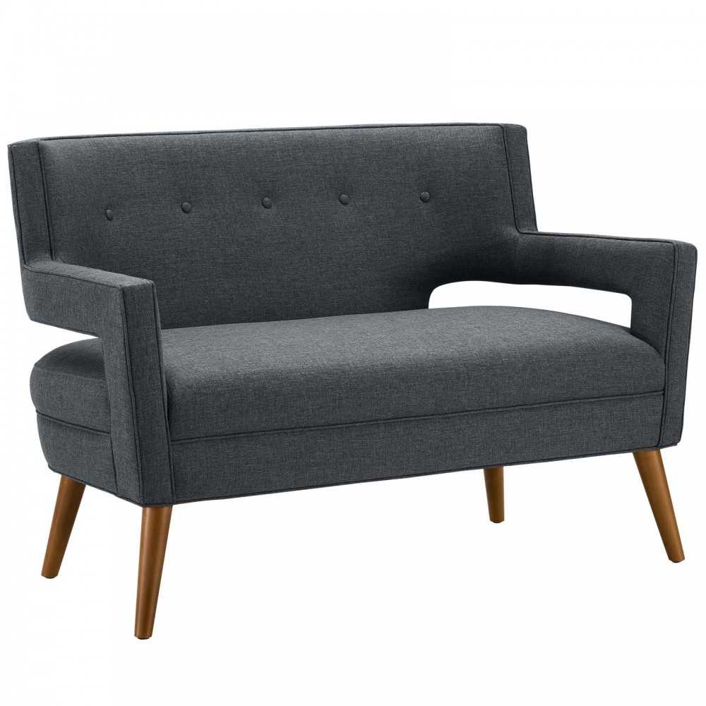 Sheer Upholstered Fabric Loveseat Sheer Upholstered Fabric Loveseat
