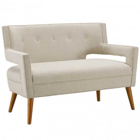 Sheer Upholstered Fabric Loveseat