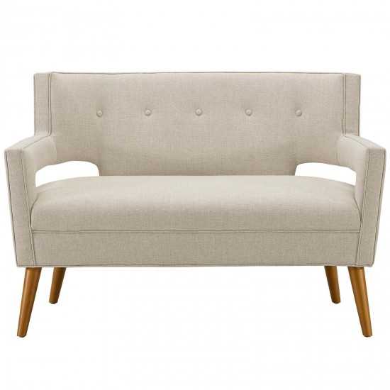 Sheer Upholstered Fabric Loveseat