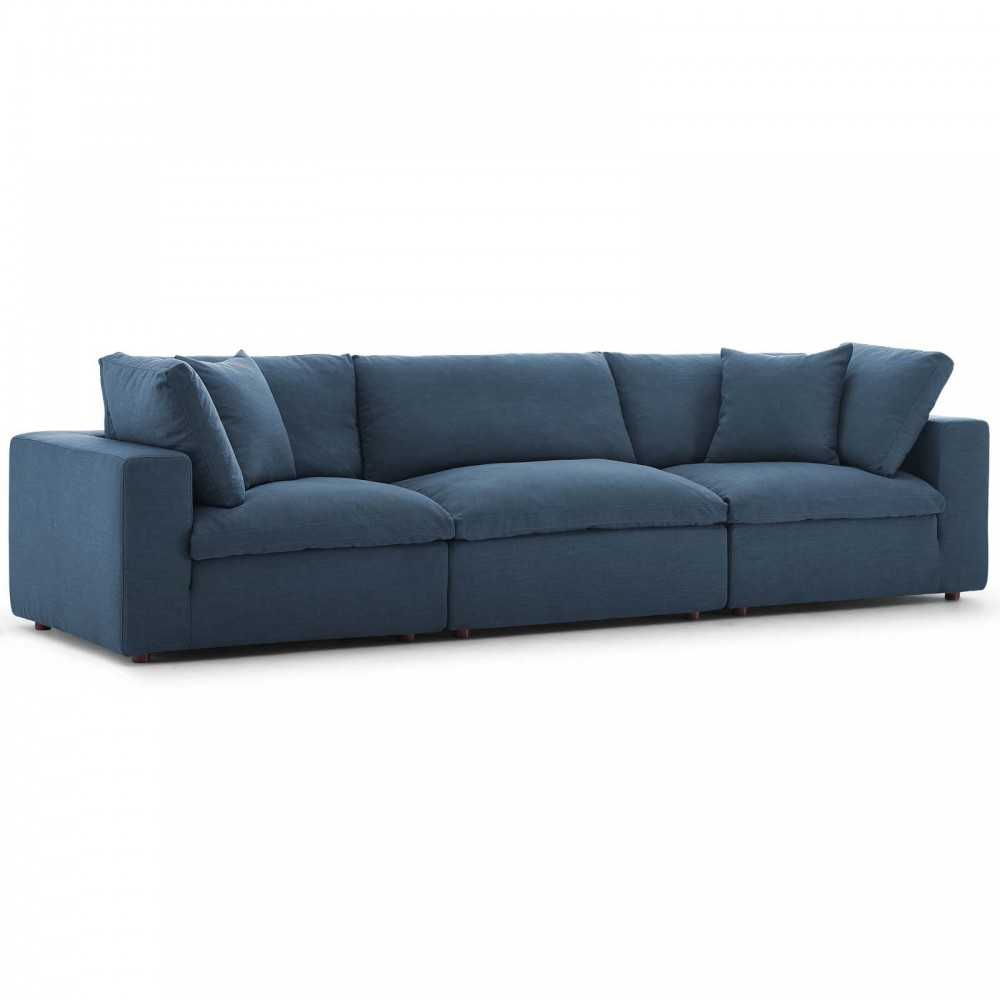 Commix Down Filled Overstuffed 3 Piece Sectional Sofa Set