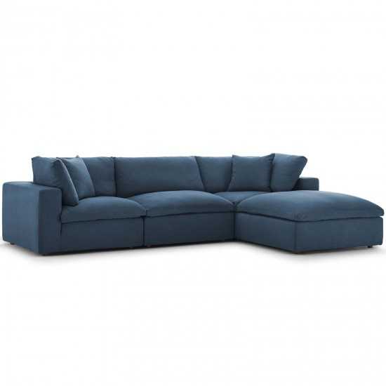 Commix Down Filled Overstuffed 4 Piece Sectional Sofa Set