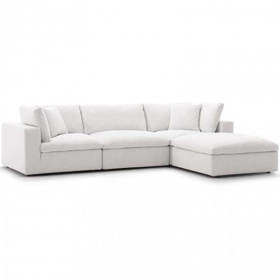 Commix Down Filled Overstuffed 4 Piece Sectional Sofa Set