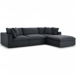 Commix Down Filled Overstuffed 4 Piece Sectional Sofa Set