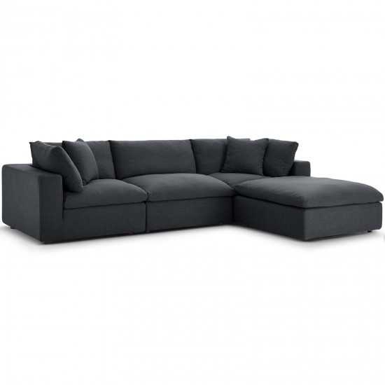 Commix Down Filled Overstuffed 4 Piece Sectional Sofa Set