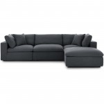 Commix Down Filled Overstuffed 4 Piece Sectional Sofa Set