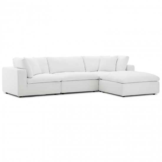 Commix Down Filled Overstuffed 4 Piece Sectional Sofa Set