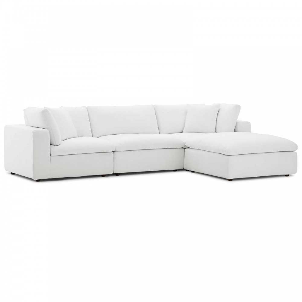 Commix Down Filled Overstuffed 4 Piece Sectional Sofa Set