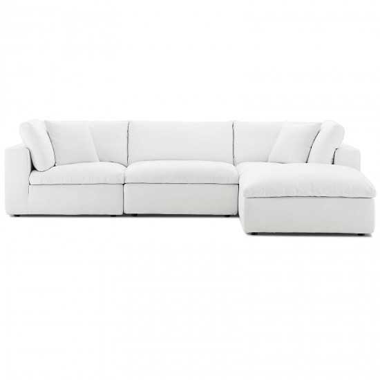 Commix Down Filled Overstuffed 4 Piece Sectional Sofa Set