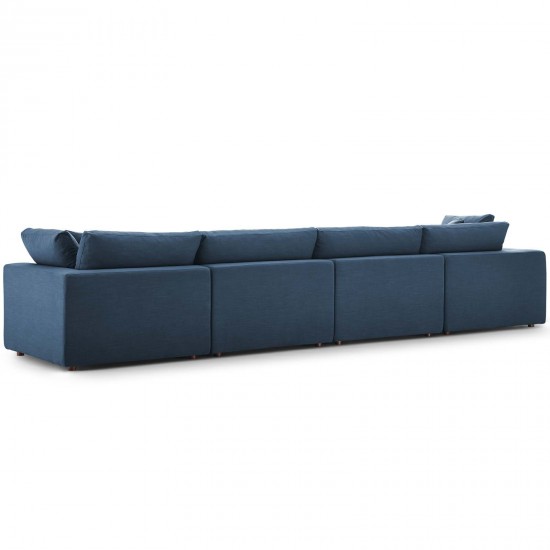 Commix Down Filled Overstuffed 4 Piece Sectional Sofa Set