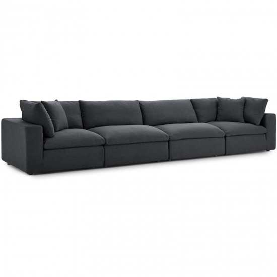 Commix Down Filled Overstuffed 4 Piece Sectional Sofa Set