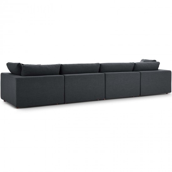 Commix Down Filled Overstuffed 4 Piece Sectional Sofa Set