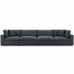 Commix Down Filled Overstuffed 4 Piece Sectional Sofa Set
