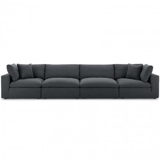 Commix Down Filled Overstuffed 4 Piece Sectional Sofa Set