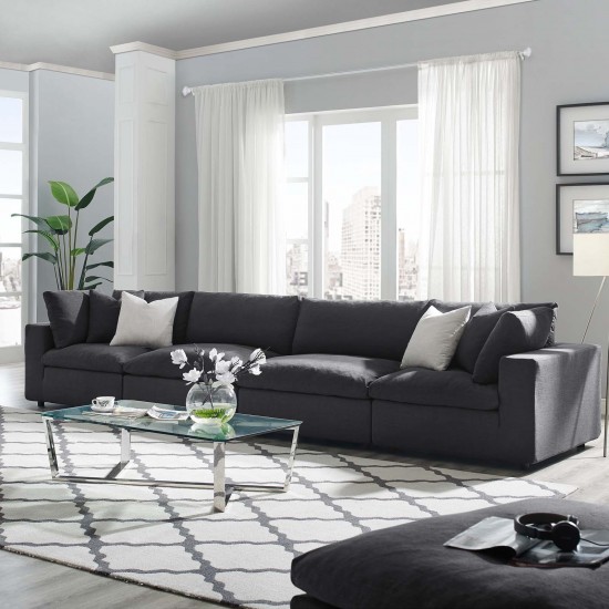 Commix Down Filled Overstuffed 4 Piece Sectional Sofa Set