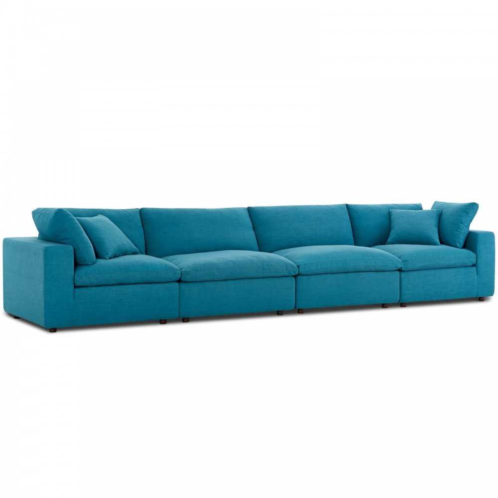 Commix Down Filled Overstuffed 4 Piece Sectional Sofa Set