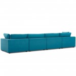 Commix Down Filled Overstuffed 4 Piece Sectional Sofa Set