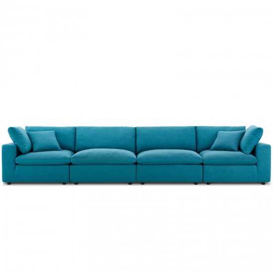 Commix Down Filled Overstuffed 4 Piece Sectional Sofa Set