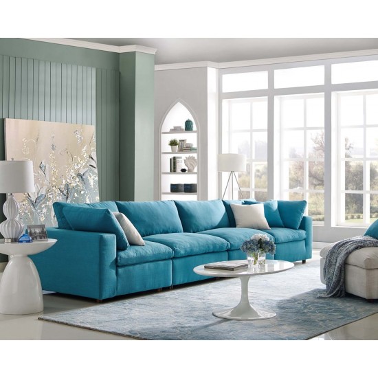 Commix Down Filled Overstuffed 4 Piece Sectional Sofa Set