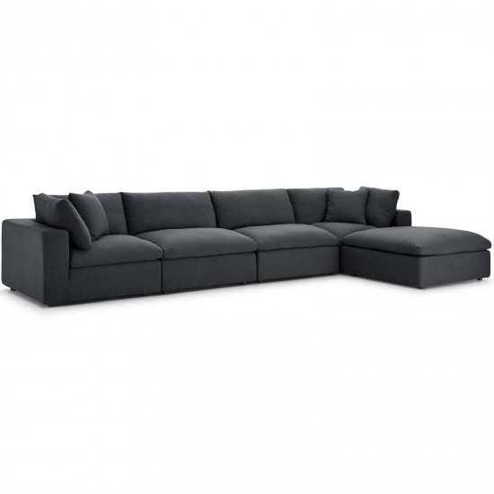 Commix Down Filled Overstuffed 5 Piece Sectional Sofa Set