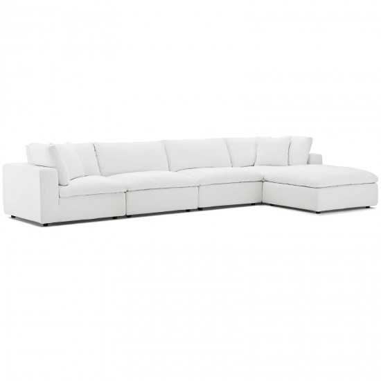 Commix Down Filled Overstuffed 5 Piece Sectional Sofa Set