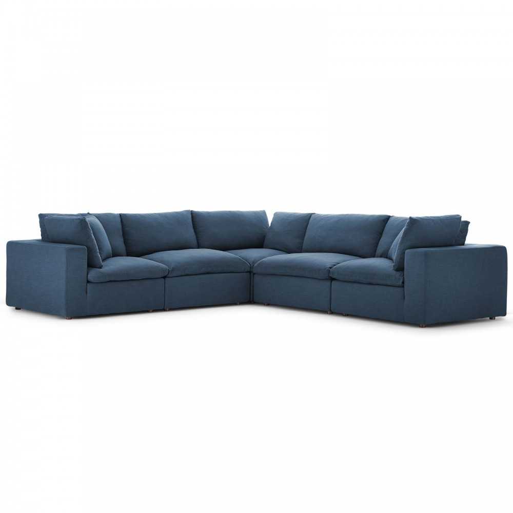 Commix Down Filled Overstuffed 5 Piece Sectional Sofa Set