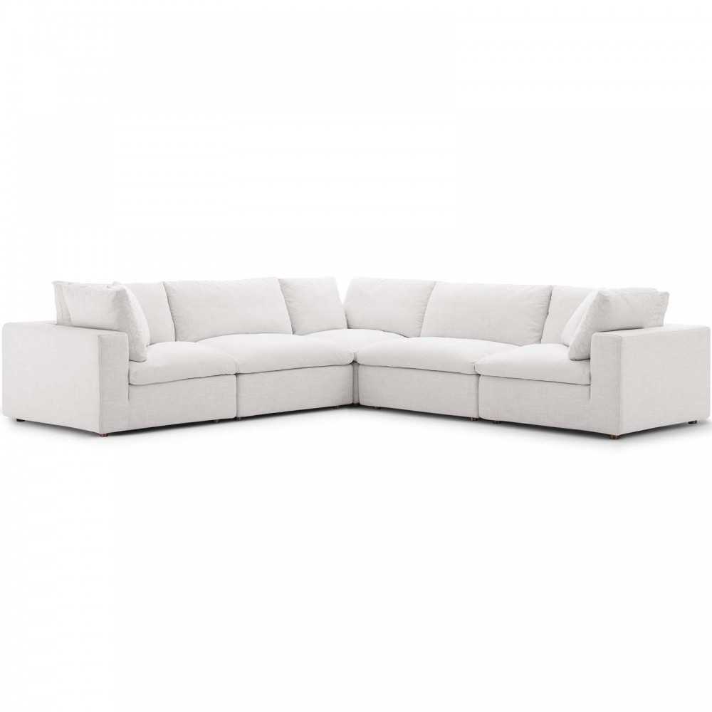 Commix Down Filled Overstuffed 5 Piece Sectional Sofa Set Commix Down Filled Overstuffed 5 Piece Sectional Sofa Set