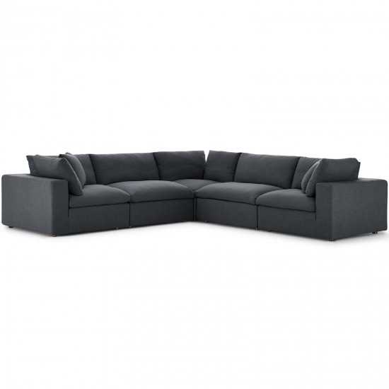 Commix Down Filled Overstuffed 5 Piece Sectional Sofa Set