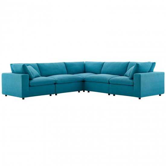 Commix Down Filled Overstuffed 5 Piece Sectional Sofa Set