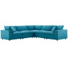 Commix Down Filled Overstuffed 5 Piece Sectional Sofa Set
