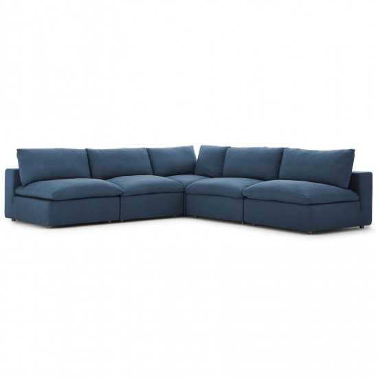 Commix Down Filled Overstuffed 5 Piece Sectional Sofa Set