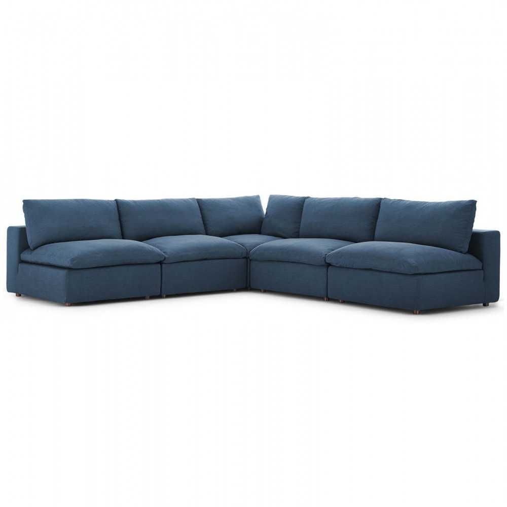 Commix Down Filled Overstuffed 5 Piece Sectional Sofa Set