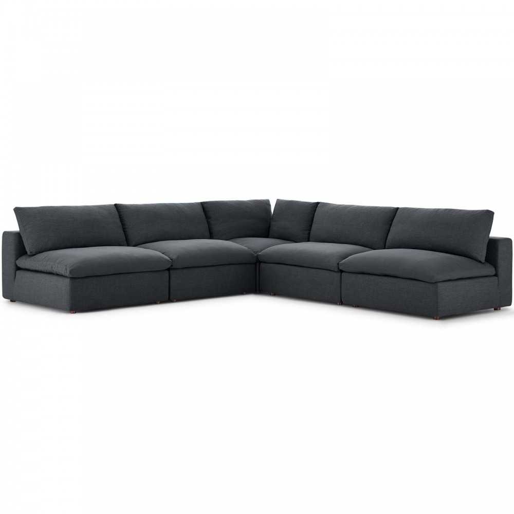 Commix Down Filled Overstuffed 5 Piece Sectional Sofa Set