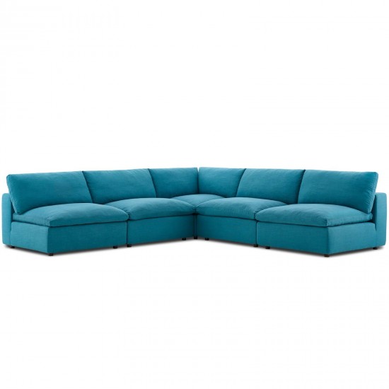 Commix Down Filled Overstuffed 5 Piece Sectional Sofa Set