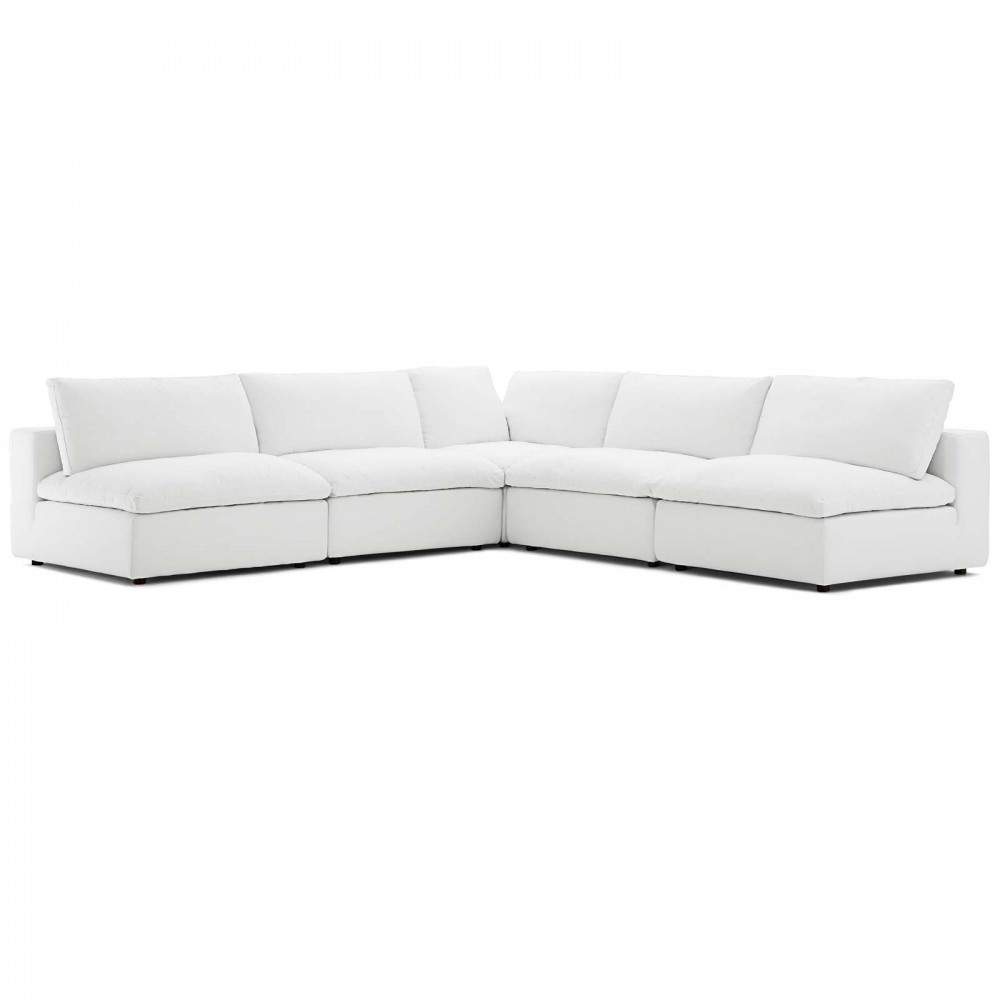 Commix Down Filled Overstuffed 5 Piece Sectional Sofa Set