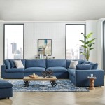 Commix Down Filled Overstuffed 6 Piece Sectional Sofa Set