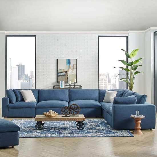 Commix Down Filled Overstuffed 6 Piece Sectional Sofa Set