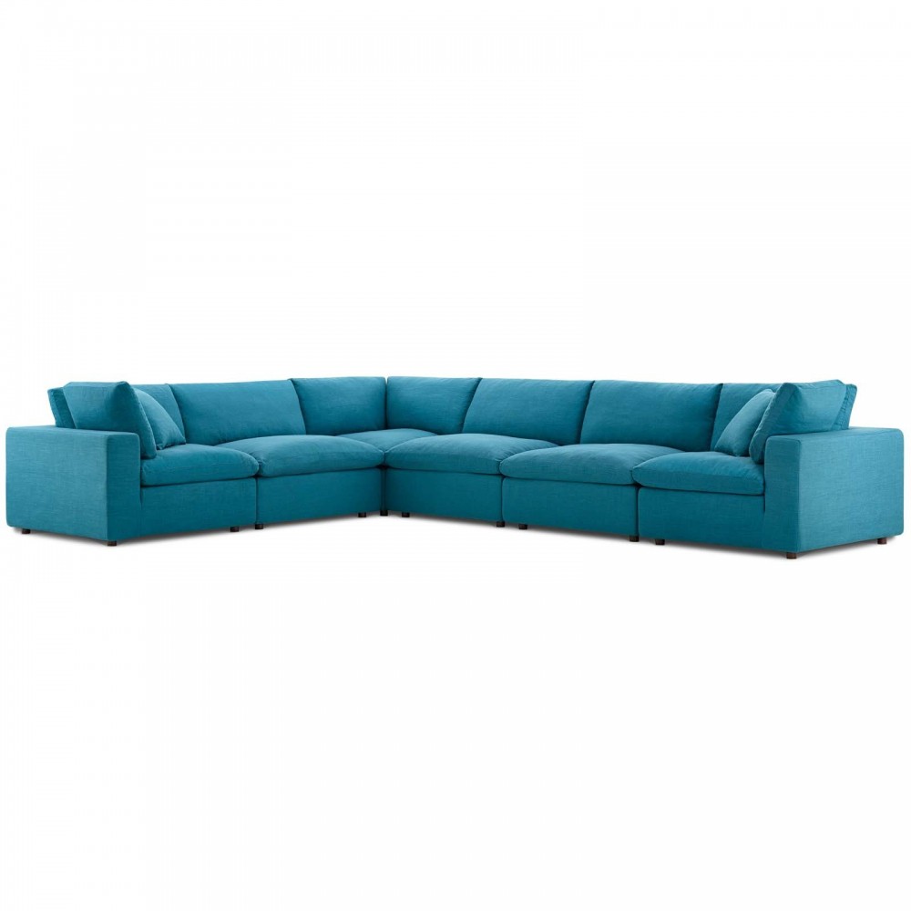 Commix Down Filled Overstuffed 6 Piece Sectional Sofa Set Commix Down Filled Overstuffed 6 Piece Sectional Sofa Set