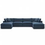 Commix Down Filled Overstuffed 6 Piece Sectional Sofa Set