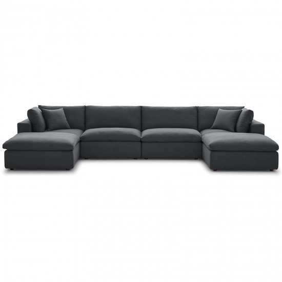 Commix Down Filled Overstuffed 6 Piece Sectional Sofa Set