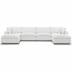 Commix Down Filled Overstuffed 6 Piece Sectional Sofa Set