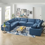 Commix Down Filled Overstuffed 8 Piece Sectional Sofa Set