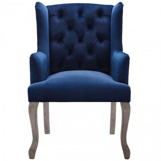 Realm French Vintage Dining Performance Velvet Armchair