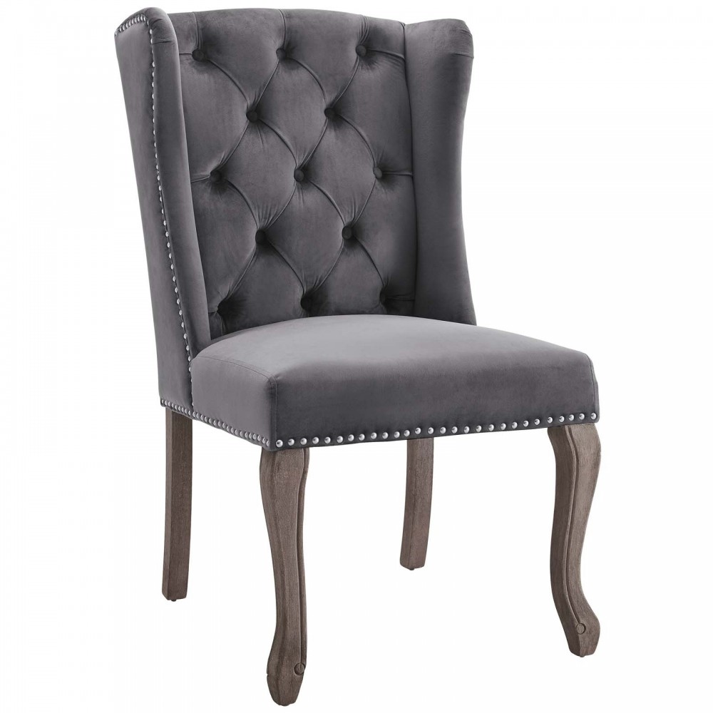 Apprise French Vintage Dining Performance Velvet Side Chair Apprise French Vintage Dining Performance Velvet Side Chair