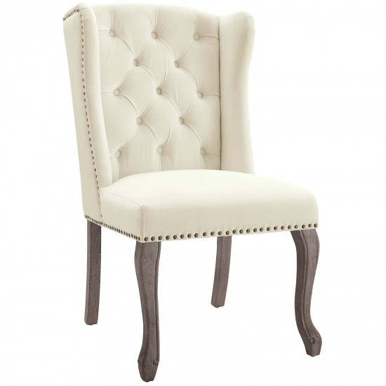 Apprise French Vintage Dining Performance Velvet Side Chair